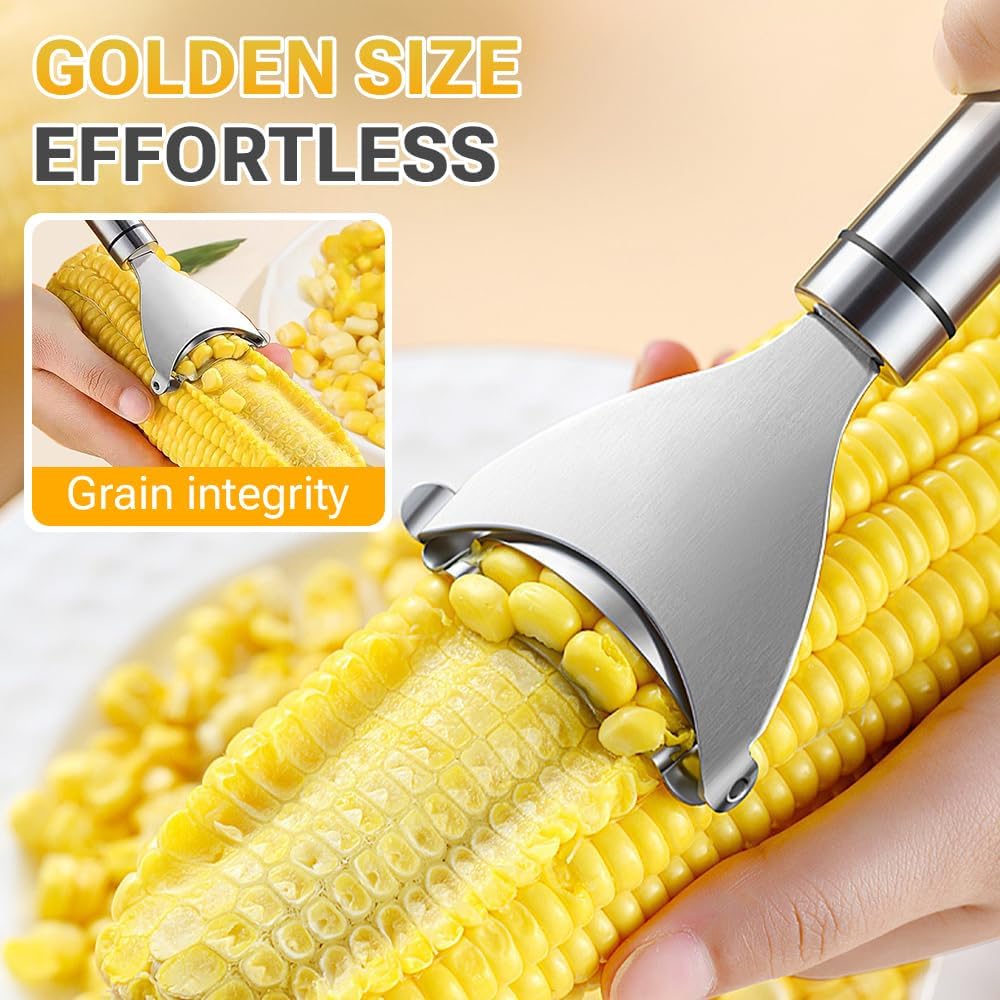 Corn Peeler Cob Stripper, Stainless Steel Cob Remover, Corn Planer Cutter Thresher Scraper, Stripping Tool for Home Kitchen, Corn Scraper