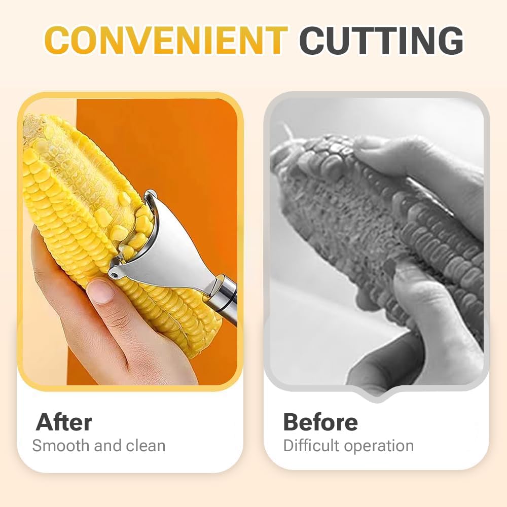 Corn Peeler Cob Stripper, Stainless Steel Cob Remover, Corn Planer Cutter Thresher Scraper, Stripping Tool for Home Kitchen, Corn Scraper