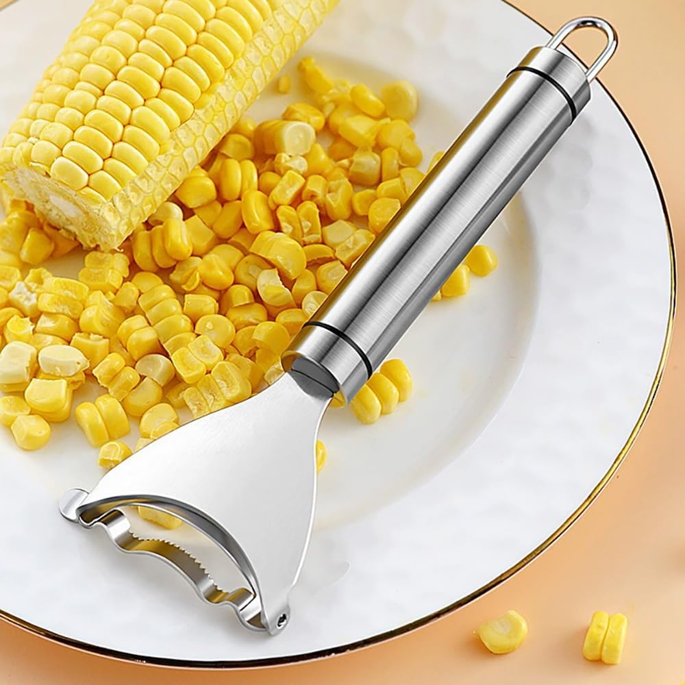 Corn Peeler Cob Stripper, Stainless Steel Cob Remover, Corn Planer Cutter Thresher Scraper, Stripping Tool for Home Kitchen, Corn Scraper