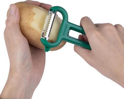 3-Piece Vegetable Peeler Set - Straight, Serrated & Julienne Y-Peeler, Dishwasher Safe, Ideal for Veggies & Fruits, Green
