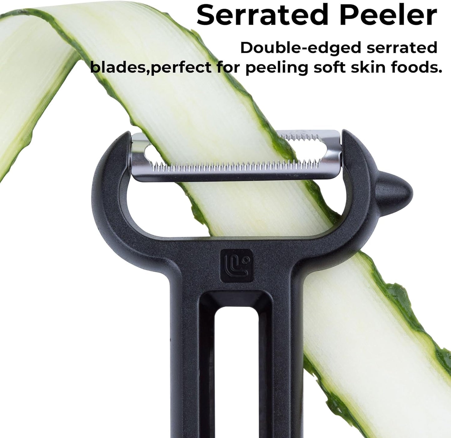 3-Piece Vegetable Peeler Set - Straight, Serrated & Julienne Y-Peeler, Dishwasher Safe, Ideal for Veggies & Fruits, Green