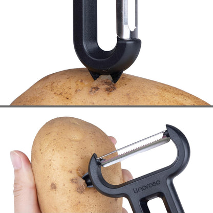 3-Piece Vegetable Peeler Set - Straight, Serrated & Julienne Y-Peeler, Dishwasher Safe, Ideal for Veggies & Fruits, Green