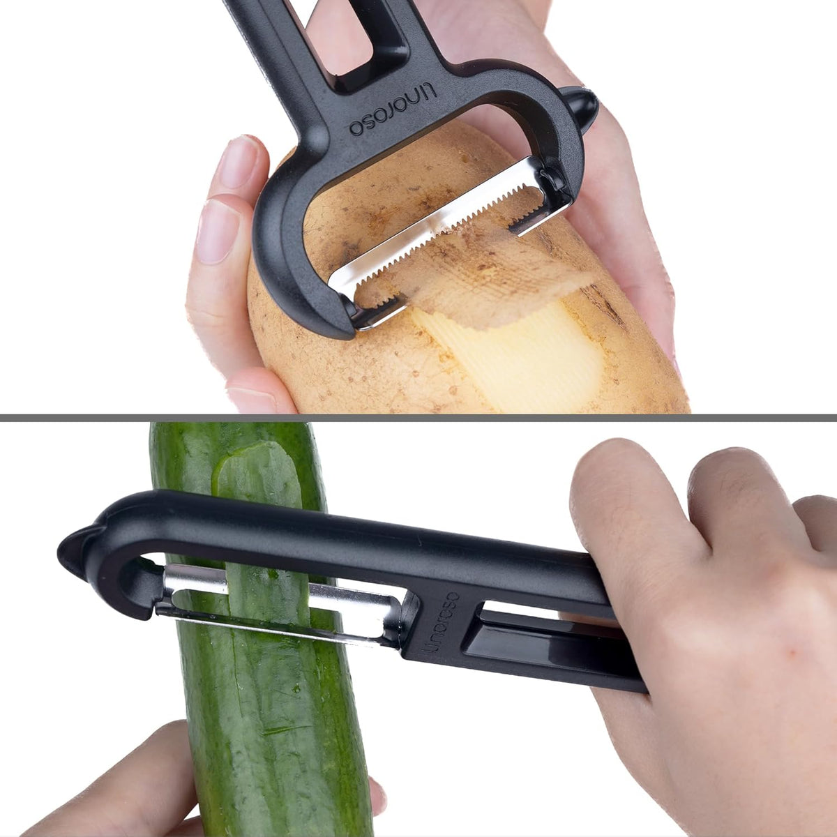 3-Piece Vegetable Peeler Set - Straight, Serrated & Julienne Y-Peeler, Dishwasher Safe, Ideal for Veggies & Fruits, Green