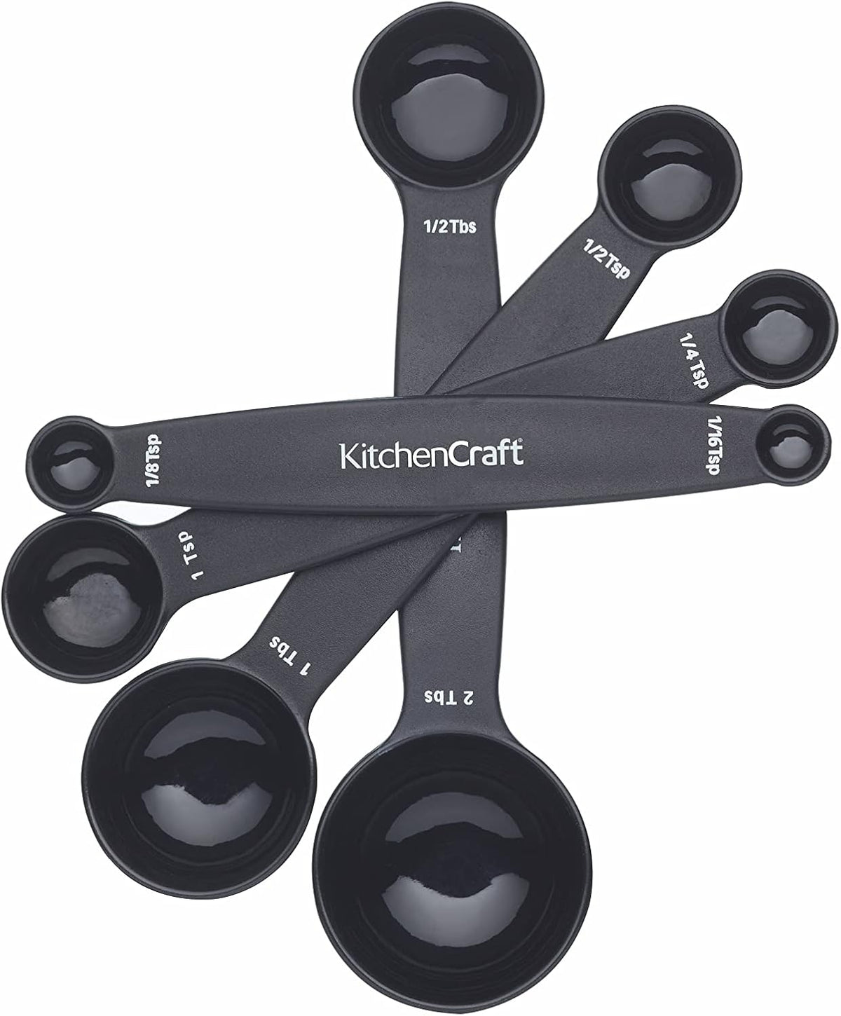 Magnetic Measuring Spoons Set Stainless Steel Stackable Dual Sided Teaspoons and Tablespoons for Measuring Dry and Liquid Ingredients, Set of 4, Black