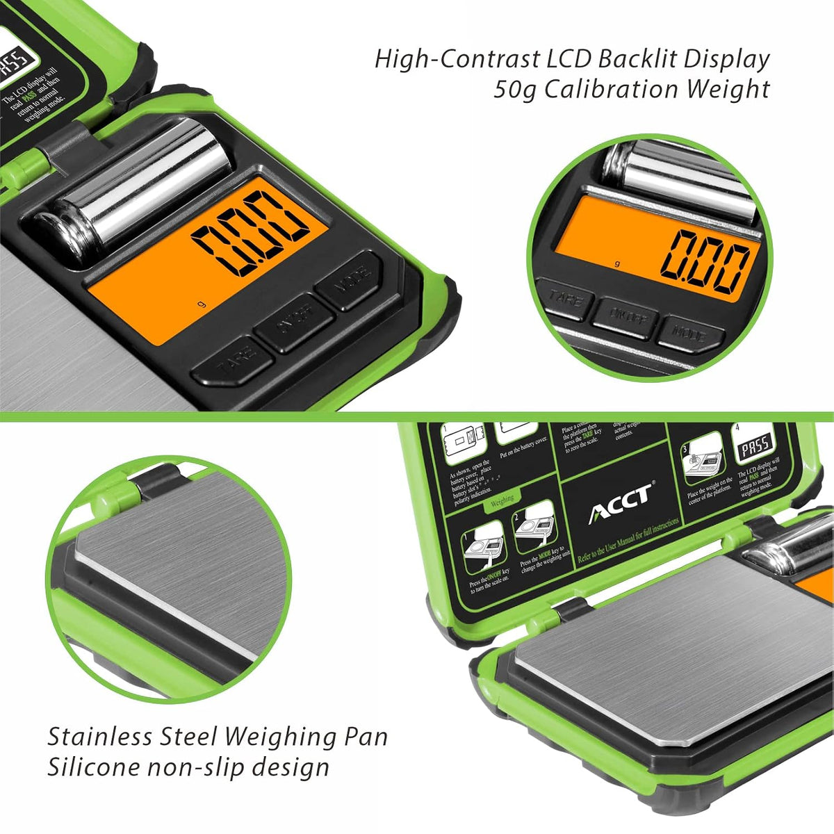 Precision Pocket Scale, 200gx0.01g Jewelry gram Scale