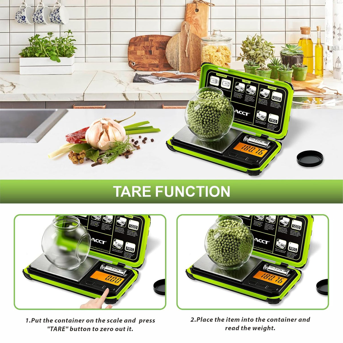 Precision Pocket Scale, 200gx0.01g Jewelry gram Scale