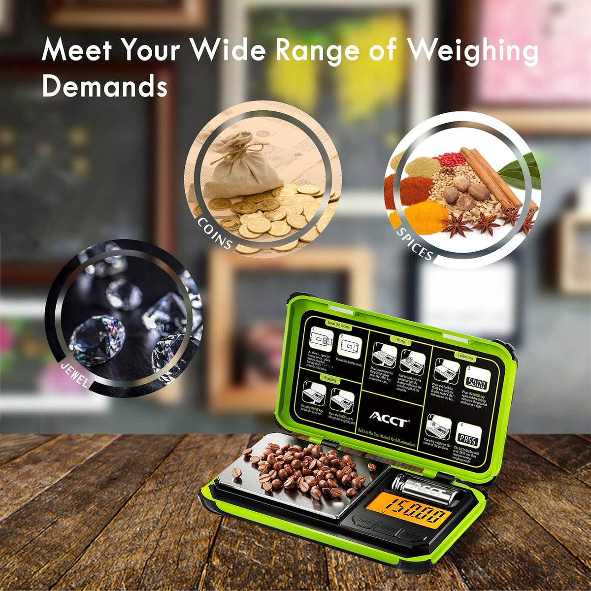 Precision Pocket Scale, 200gx0.01g Jewelry gram Scale