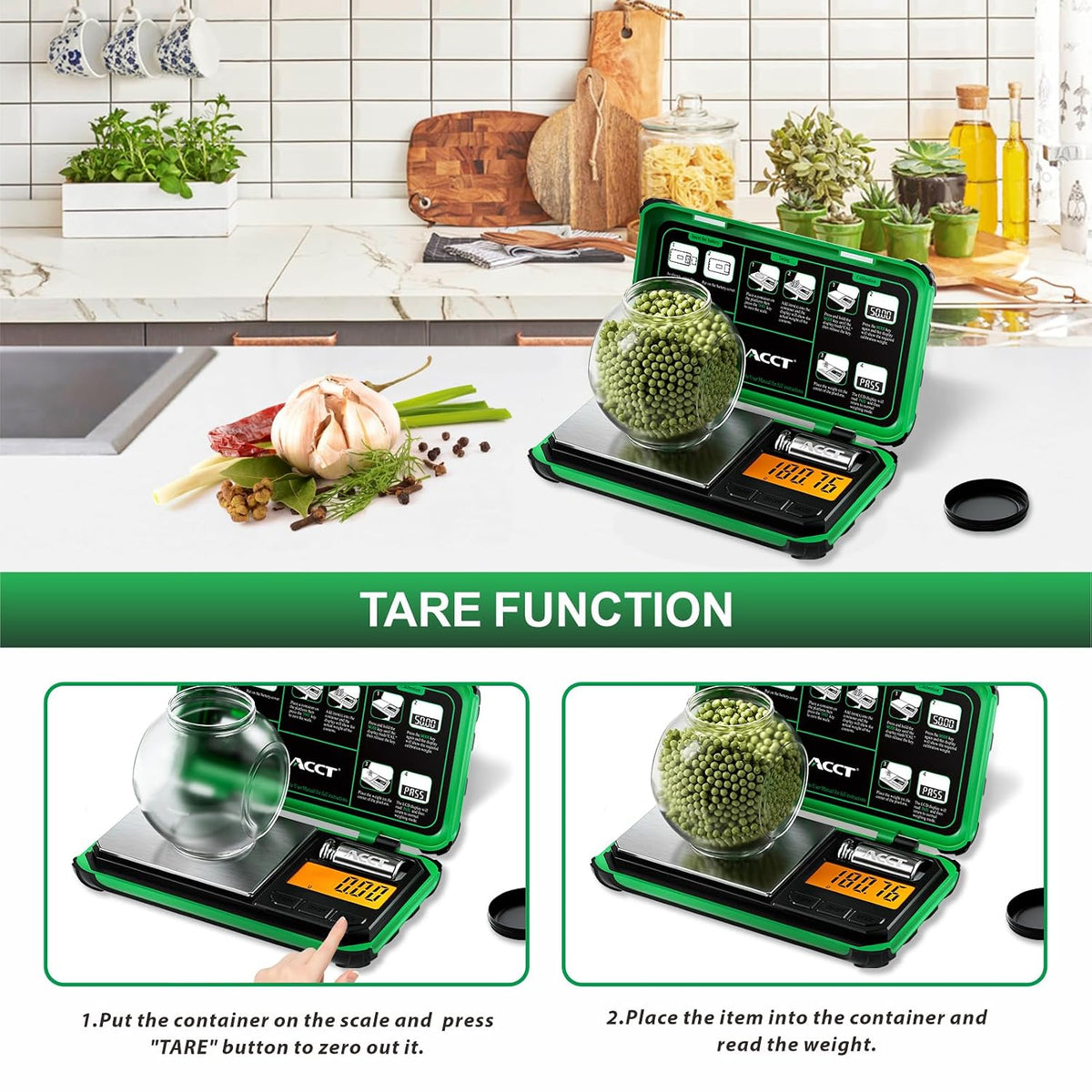Precision Pocket Scale, 200gx0.01g Jewelry gram Scale