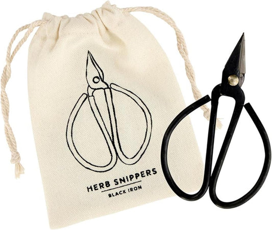 Kitchen Herb Shears Garden Scissors Herb Snipper, 5" Long, Black