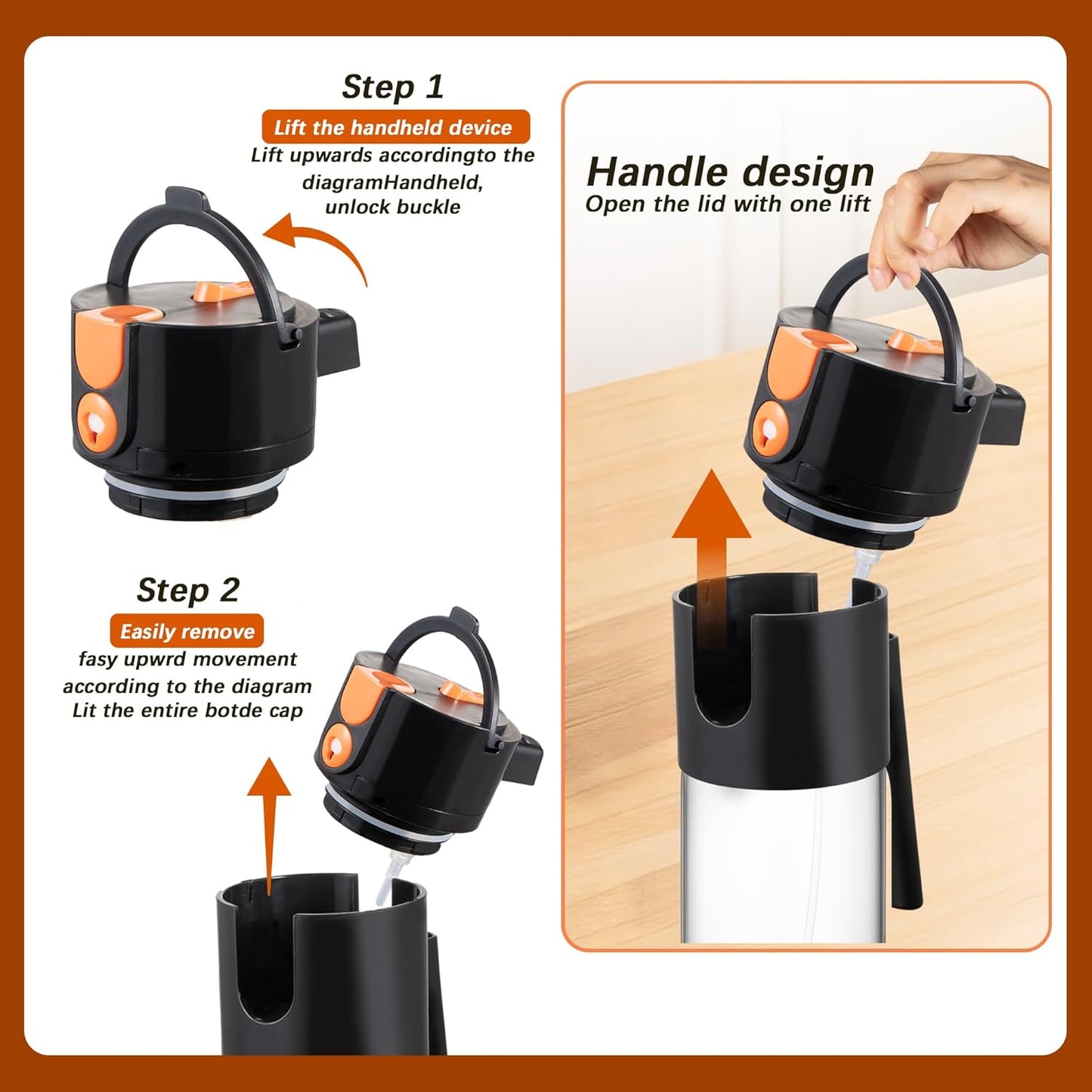 Glass 2 In 1 Olive Oil Dispenser Bottle for Kitchen Gadgets, Olive Oil Sprayer for Cooking 17oz/500ml (Light Blockage, Black)