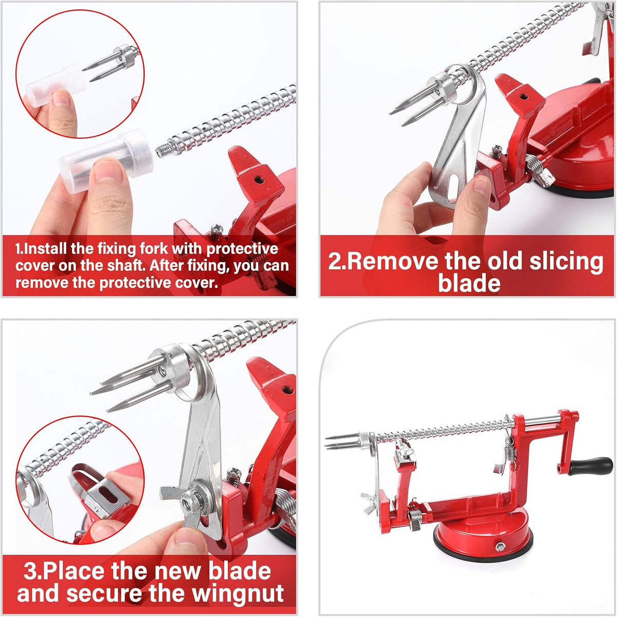 8 Pcs Apple Peeler Replacement Parts, Blades and Fork, Stainless Steel