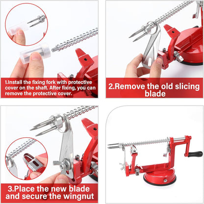 8 Pcs Apple Peeler Replacement Parts, Blades and Fork, Stainless Steel
