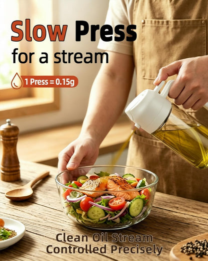 16oz/470ml Oil Sprayer for Cooking, 2 in 1 Oil Dispenser for Kitchen, Olive Oil Sprayer, Food Grade Glass Bottle for Kitchen Gadgets, Air Fryer Accessories, Salad, BBQ (Black)