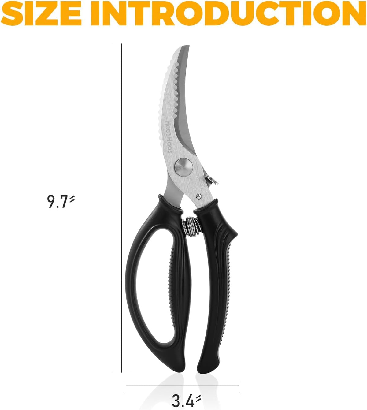 Poultry Shears, Heavy Duty Poultry Scissors & Chicken Shears for Easier Spatchcock, Cutting Chicken Bones, Meat, Turkey, Fish & Herbs. Spring-Loaded, Safety Lock & Dishwasher Safe