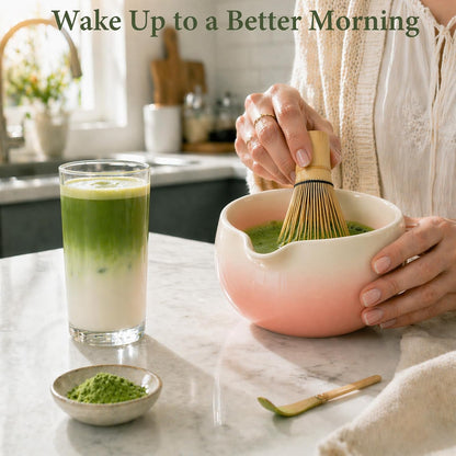Matcha Whisk Set with Ceramic Bowl & Bamboo Chasen