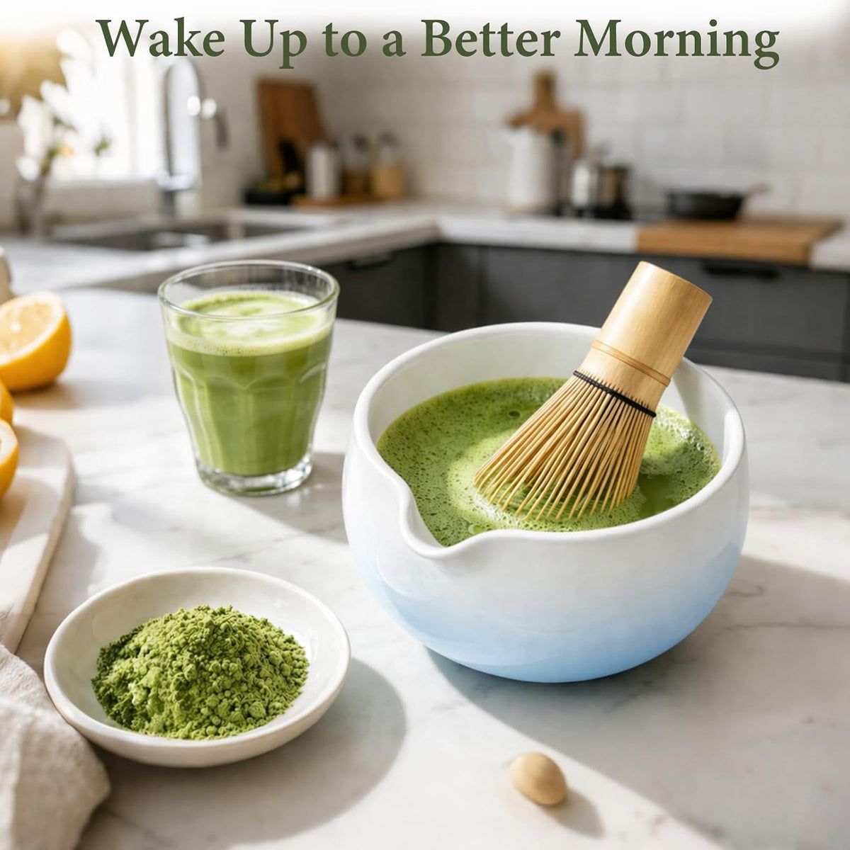 Matcha Whisk Set with Ceramic Bowl & Bamboo Chasen