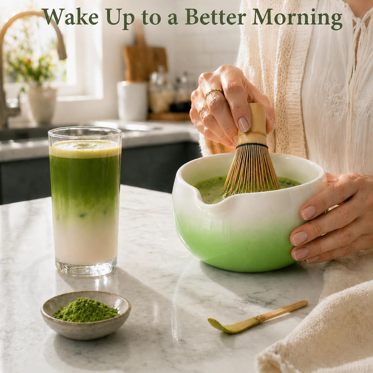 Matcha Whisk Set with Ceramic Bowl & Bamboo Chasen