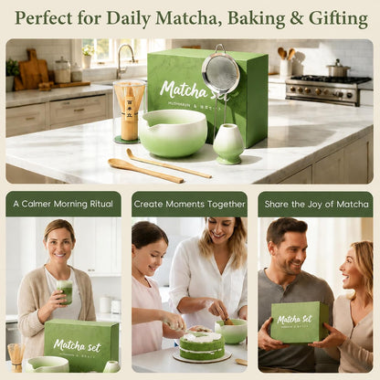 Matcha Whisk Set with Ceramic Bowl & Bamboo Chasen