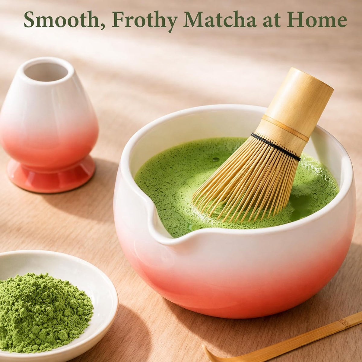 Matcha Whisk Set with Ceramic Bowl & Bamboo Chasen