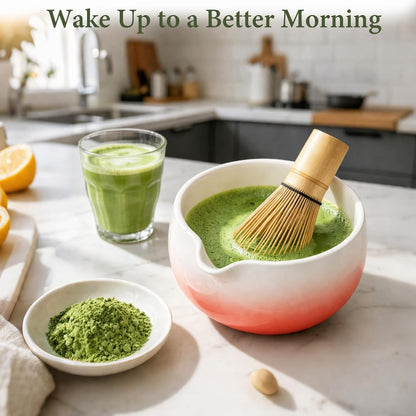 Matcha Whisk Set with Ceramic Bowl & Bamboo Chasen