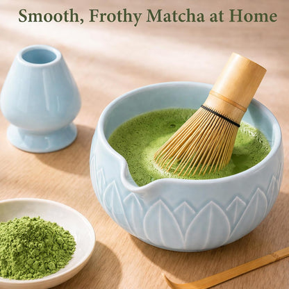 Matcha Whisk Set with Ceramic Bowl & Bamboo Chasen