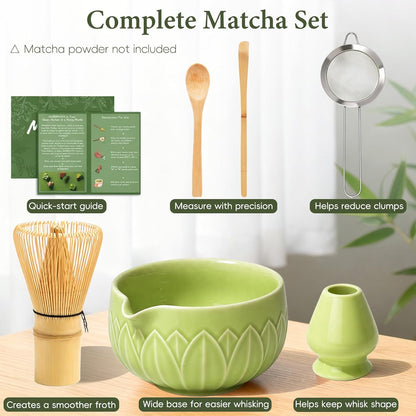 Matcha Whisk Set with Ceramic Bowl & Bamboo Chasen