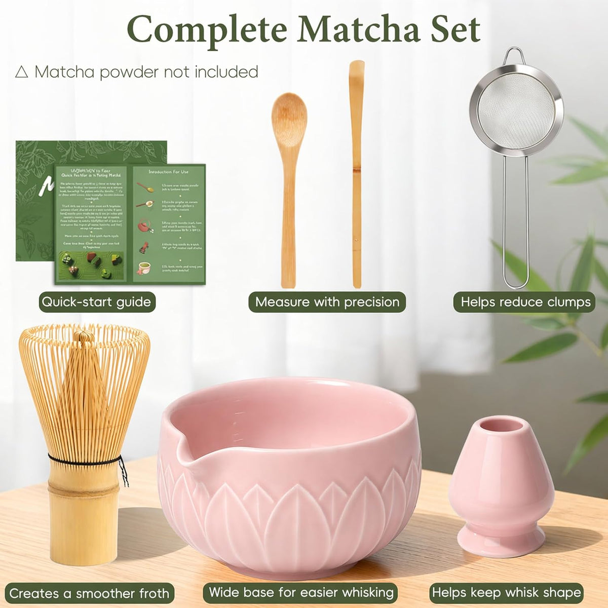 Matcha Whisk Set with Ceramic Bowl & Bamboo Chasen