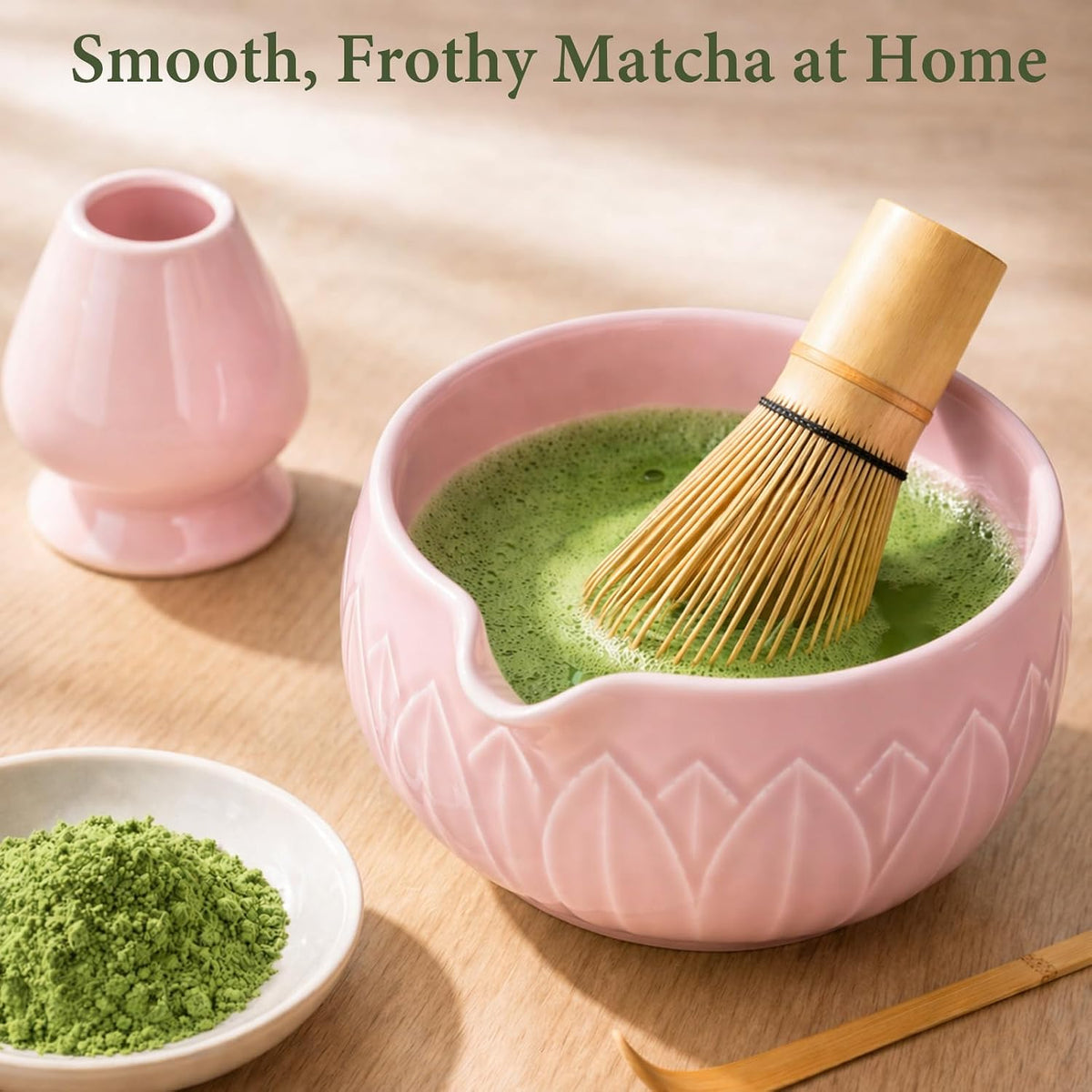 Matcha Whisk Set with Ceramic Bowl & Bamboo Chasen