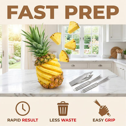 4 Pcs Pineapple Eye Remover Tool Set – Heavy Duty Stainless Steel Pineapple Eye Clip & V-Shape Cutter Knife, Multifunctional Pineapples Processing Tools for Kitchen, Fruit Store & Home Use