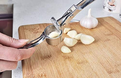 Garlic Press Mashed Garlic Crusher Peeler Chopper Garlic Puree Maker Heavy Duty Stainless Zinc Alloy