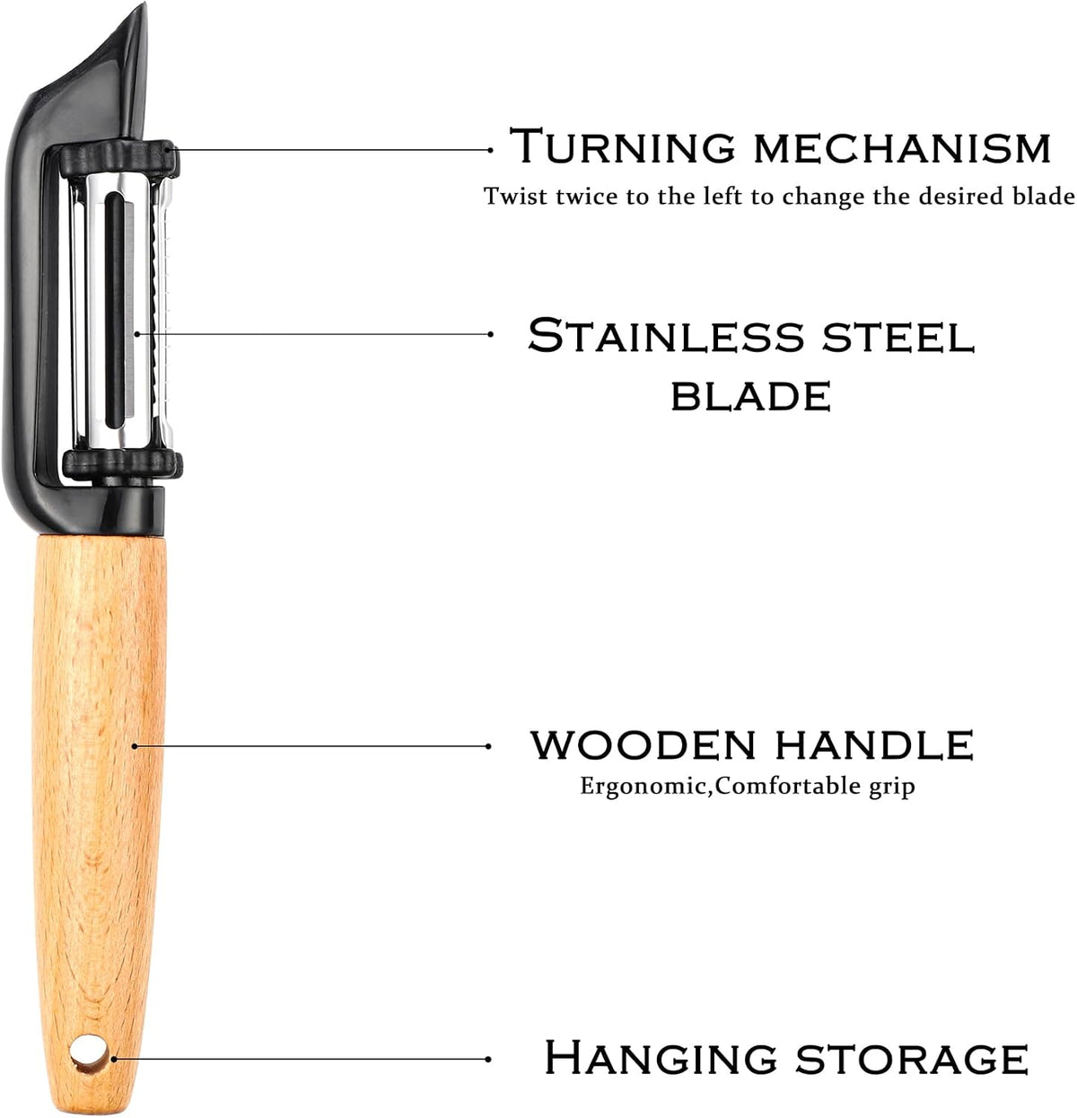 Vegetable Peeler Stainless Steel Potato Peeler,3 In 1 I-Shaped Peeler