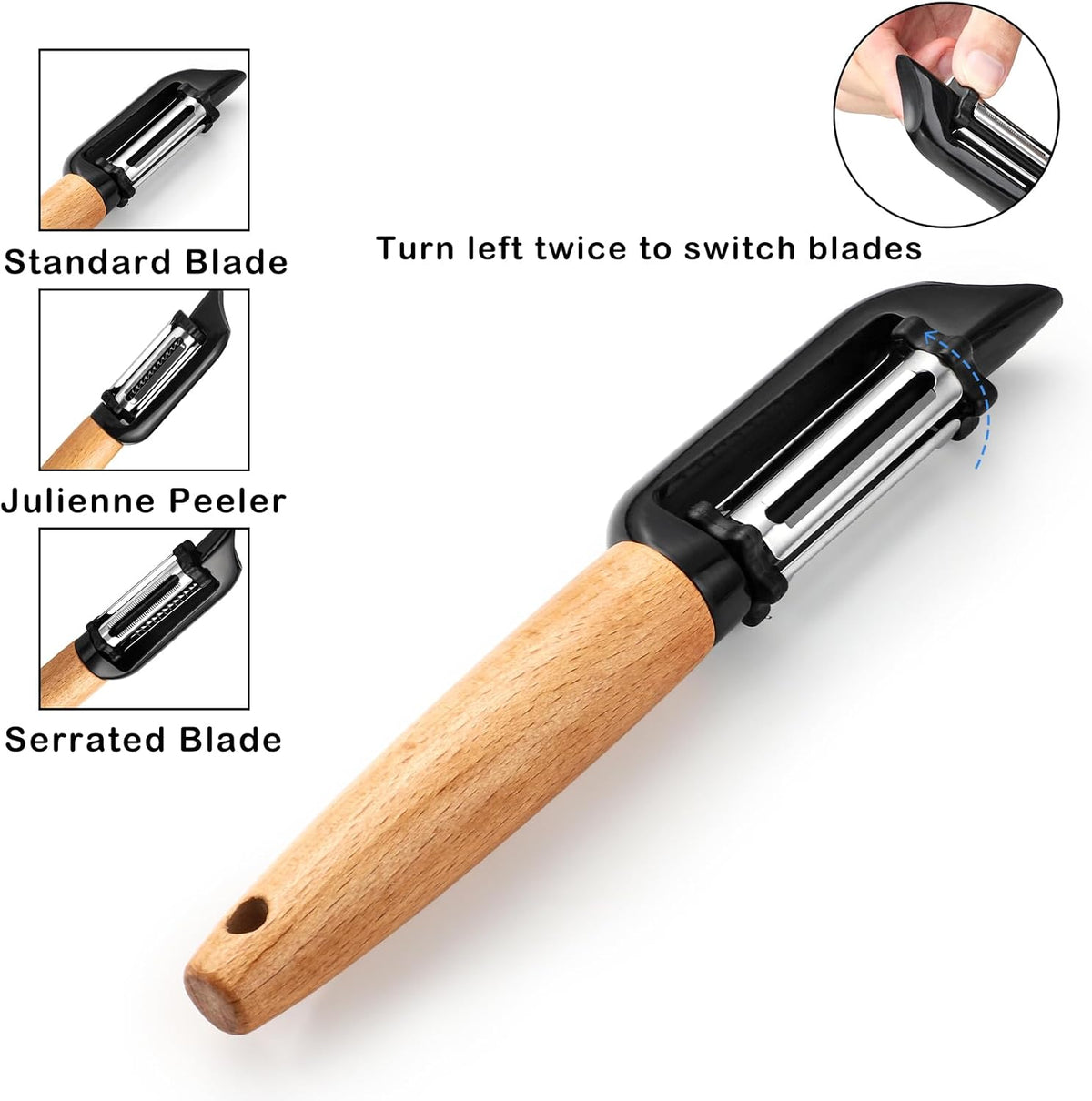 Vegetable Peeler Stainless Steel Potato Peeler,3 In 1 I-Shaped Peeler