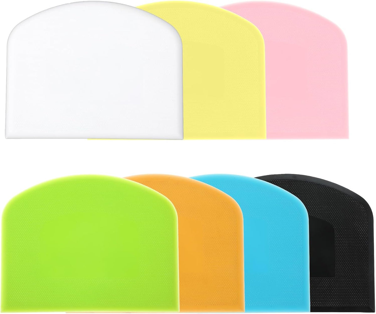 7 Pcs Dough Scraper Set, Bench Scraper Dough Bowl Food Scrapers Tool Cake and Pastry Scrapers Baking Supplies Kitchen Gadgets for Bread Cake Fondant Icing Pastry Kitchen Gadgets