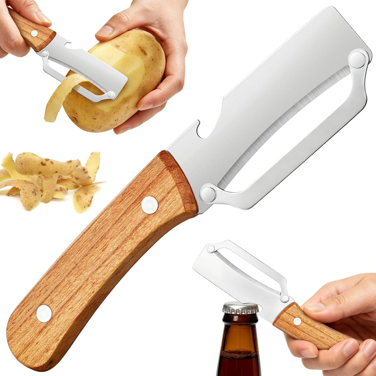 Multi-Functional Vegetable Peeler for Kitchen with Bottle Opener