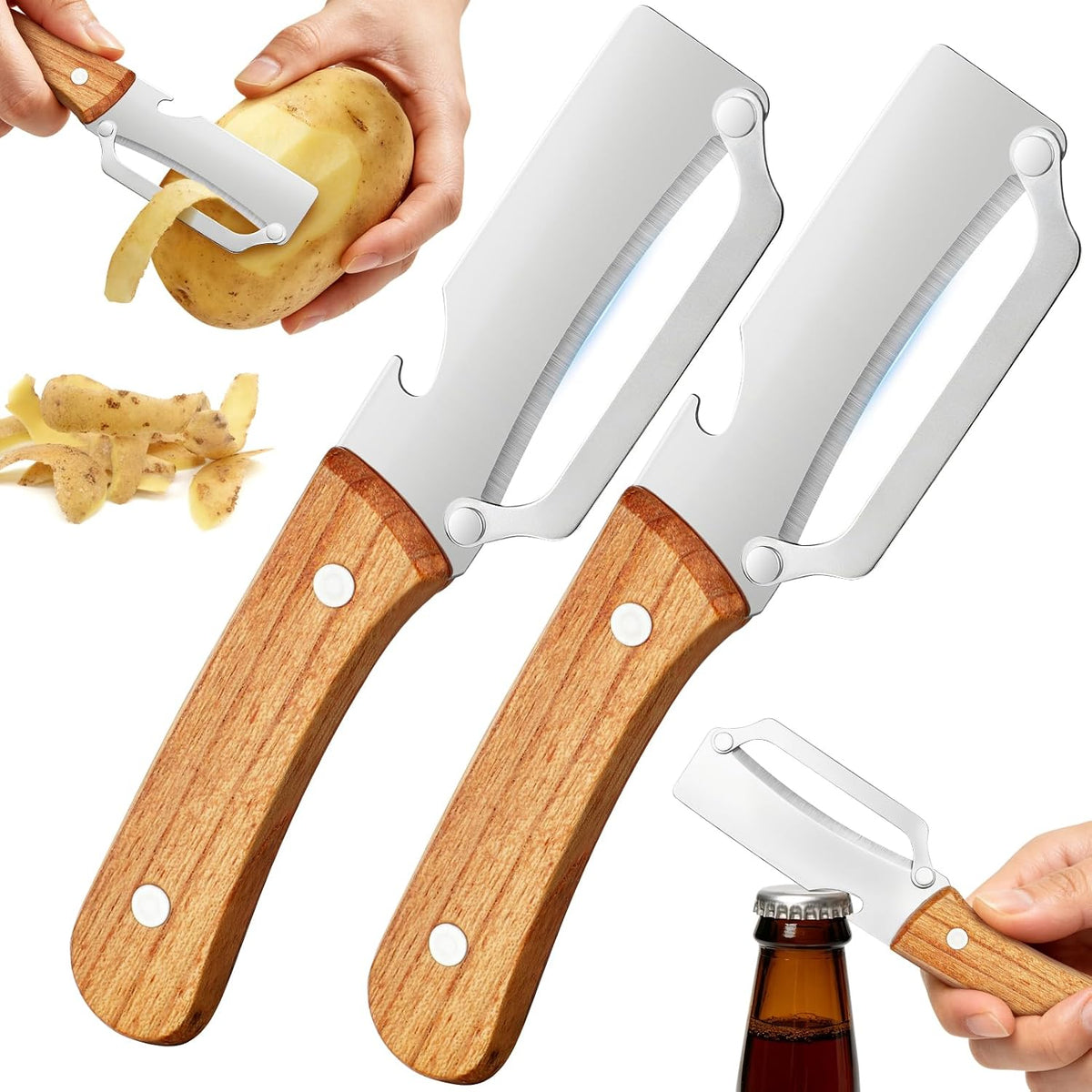 Multi-Functional Vegetable Peeler for Kitchen with Bottle Opener