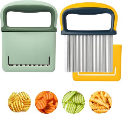 2 Pack Colorful Crinkle Cutter Set with Blade Cover