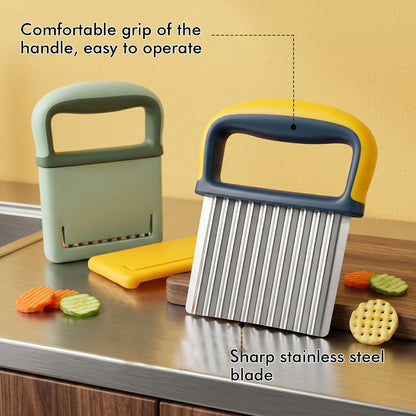 2 Pack Colorful Crinkle Cutter Set with Blade Cover