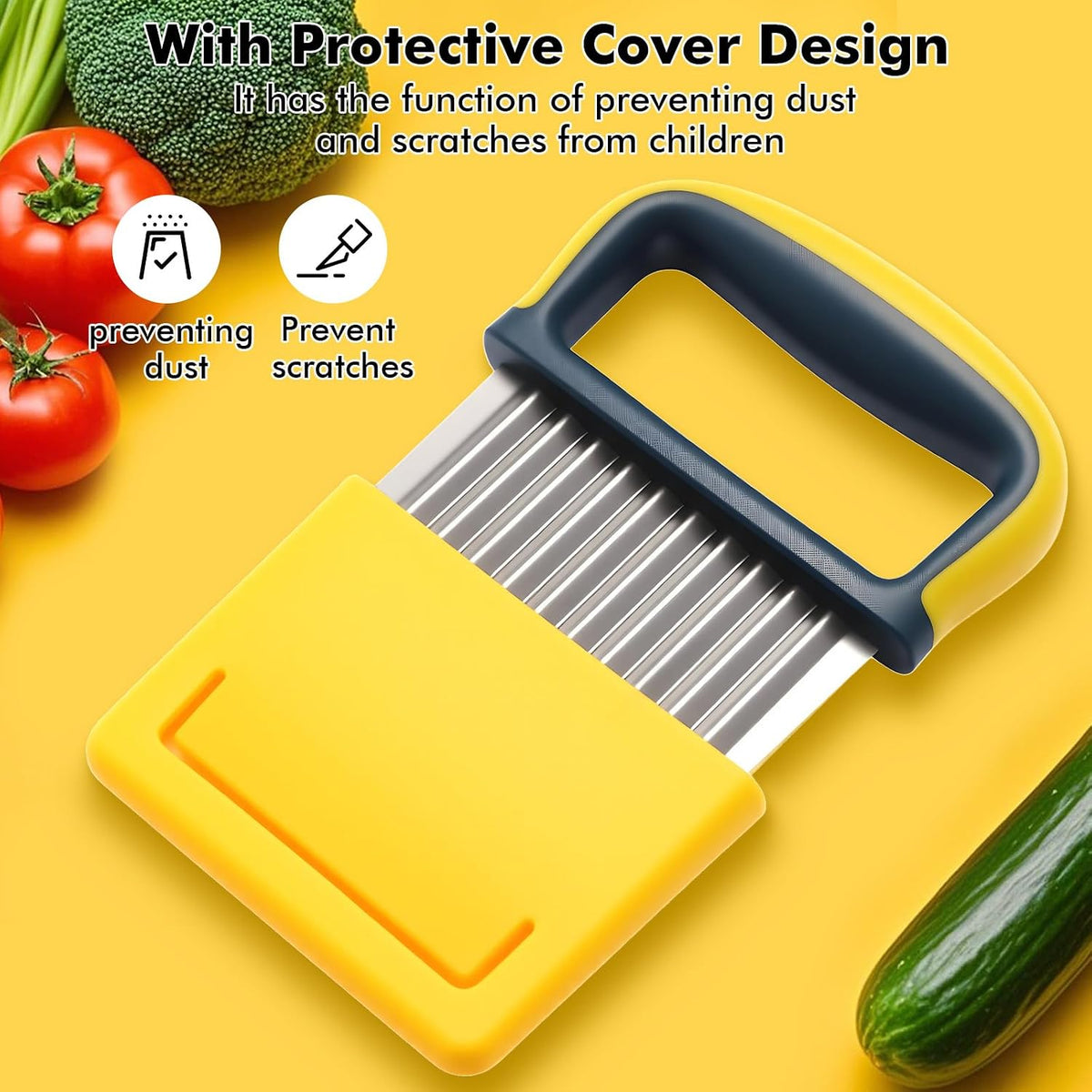 2 Pack Colorful Crinkle Cutter Set with Blade Cover