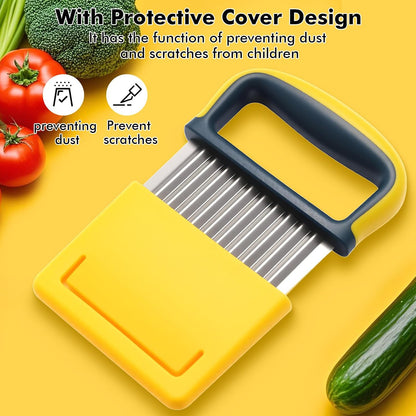 2 Pack Colorful Crinkle Cutter Set with Blade Cover
