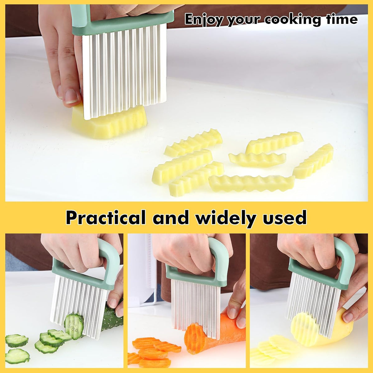 2 Pack Colorful Crinkle Cutter Set with Blade Cover