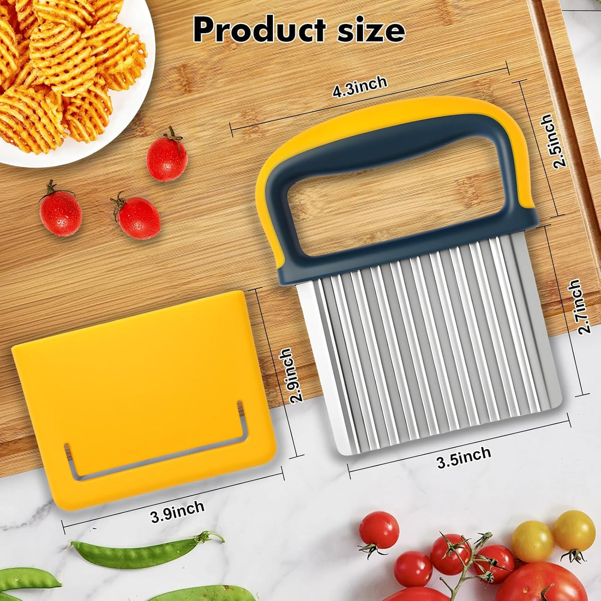 2 Pack Colorful Crinkle Cutter Set with Blade Cover
