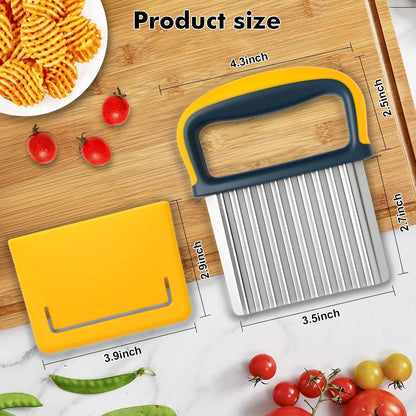 2 Pack Colorful Crinkle Cutter Set with Blade Cover