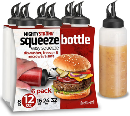 Condiment Squeeze Bottles 24 Oz –Easy Pour Sauce Bottle With Leak Proof Snap Cap, Plastic Squeeze Bottles For Sauces, Condiment Containers, clear