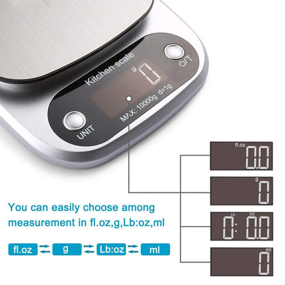 Digital Kitchen Scale for Cooking & Baking, Compact Food Scale with Digital Display, Unit Conversion, Tare Function, Lightweight Design for Home Cooks, Diet Trackers, Meal Prep