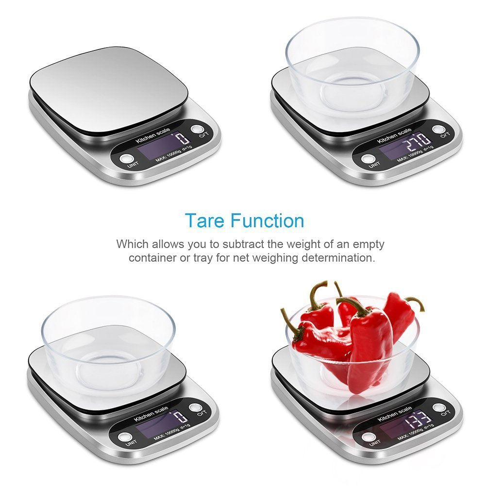 Digital Kitchen Scale for Cooking & Baking, Compact Food Scale with Digital Display, Unit Conversion, Tare Function, Lightweight Design for Home Cooks, Diet Trackers, Meal Prep