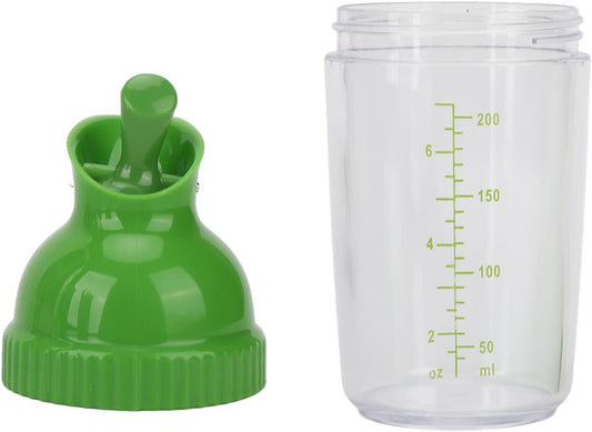 Salad Dressing Shaker with Lid, ABS PP Material One Handed Operation for Oils Sauces Marinades 6.8 Ounce Leakproof Container Green