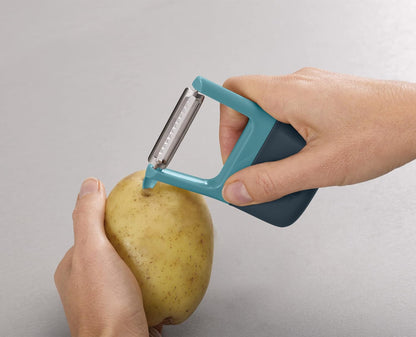 Duo Easy-Grip Julienne Peeler, Vegetable Kitchen Peeler and Potato-Eye Remover, Dark Opal