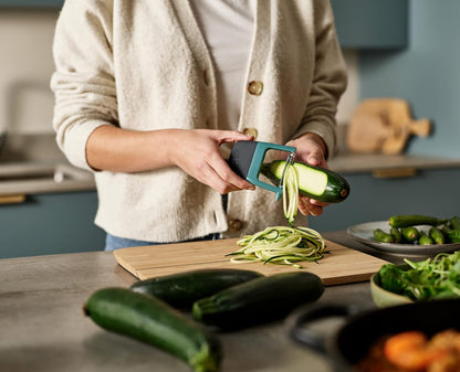 Duo Easy-Grip Julienne Peeler, Vegetable Kitchen Peeler and Potato-Eye Remover, Dark Opal