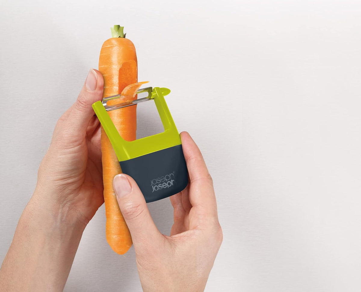 Duo Easy-Grip Julienne Peeler, Vegetable Kitchen Peeler and Potato-Eye Remover, Dark Opal