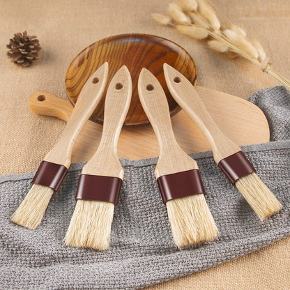 Pastry Brushes for Baking Basting Brush with Boar Bristles and Beech Hardwood Handles Culinary Oil Brush for Barbecue Butter Grill BBQ Sauce Baster (1 inch)